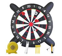 Cible de Fléchettes Géante Gonflable D'extérieur, Jeu de Fléchettes Autocollantes de 3M avec Souffleur 370W + 8 Ballons de Football Autocollants + Sacs de Rangement, pour Les Fêtes en Plein