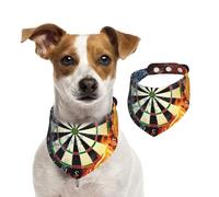 Cible de fléchettes Glace Feu,Bandanas pour Chien, écharpe en Coton, Bavoirs réglables pour Animaux de Compagnie,L