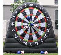 Cible De FléChettes Gonflables GéAntes Jeu de Football Gonflable d'extérieur de 3 m de Haut, 8 Ballons de Football et souffleur de 370 W pour Tous Les âges