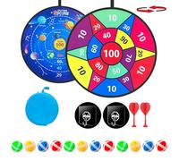 Cible de Fléchettes pour Enfants, 28.3 Pouces Jeu de Fléchettes Double Face Pliable, Thème Planche de Fléchettes avec 12 Balles pour Enfants,Jouets de Jeu de Fléchettes pour Intérieur et Extérieur