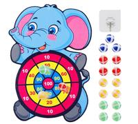 Cible de Fléchettes pour Enfants, 41,5 CM Éléphants Jeu de Fléchettes, Jeux Flechette Enfant avec 15 Balles Collantes 1 Crochet, Jeux de Fête Intérieurs et Extérieurs Garçon Fille, pour de 3 à 6 Ans