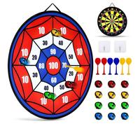 Cible de fléchettes réversible de 29" pour enfants, jouets d'extérieur à partir de 3, 4, 5, 6, 7, 8, 9, 10 ans, jeux de plein air pour enfants, jeu de lancer pour enfants, cadeau pour fille et garçon