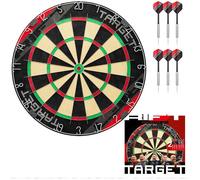 Cible de fléchettes - TARGET DARTS - Rift - Sisal auto-réparant - Éclairage Arc - 6 fléchettes laiton 17G