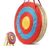 cible de tir à l'arc 508 mm - Cible en arc de paille fabriquée à la main pour arc recurve, arc à poulies ou arc long - Cible de flèche d'arc traditionnelle pour enfants, adolescents et adultes - Tir à