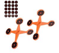 Cible de tir rotative à Bascule épaisse avec 10 Feuilles de Papier Cible à Effet de Zone, cibles réactives en métal à Bascule, Acier allié résistant aux Chocs 2/4 mm (2Set 2mm)