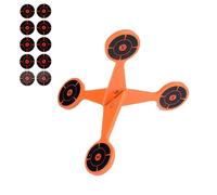 Cible de tir rotative à Bascule épaisse avec 10 Feuilles de Papier Cible à Effet de Zone, cibles réactives en métal à Bascule, Acier allié résistant aux Chocs 2/4 mm (1Set 4mm)