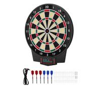 Cible Electronique pour Fléchettes-Duoku-391 mm-Equipée de 43 Jeux et Plus de 320 Variantes-Adaptée à Un Maximum de 8 Joueurs