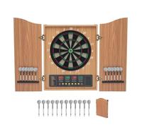 Cible Flechette Electronique Numérique LED, Jeux de Fléchettes électronique et 12 fléchettes à Pointe Souple et Tableau, 27 Catégories et 243 sous-catégories, pour Enfants et Adultes, Jaune