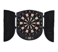 Cible jeu de fléchettes électronique refermable 26 jeux jusqu'à 8 joueurs affichage LCD haut-parleur noir