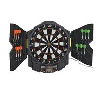 HomCom Cible de fléchettes électronique 27 jeux jusqu'à 8 joueurs LED haut-parleur plastique noir
