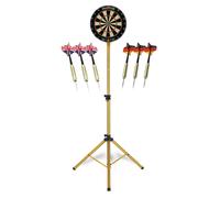 Cible Jeu de Fléchettes Sisal Kit avec Support Or 6 Flechettes Pointes en Acier