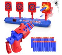Cible Nerf avec Pistolet Enfant, Jeu Cible Tir Electronique avec Effet Sonore 20 Fléchettes Pistolet Jouet Garçon Fille 3 4 5 6 7 8 9 Ans Jeux Extérieur Jardin Cadeaux Noël Anniversaire Pâques