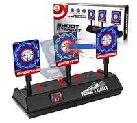 Cible pour Pistolet Nerf N-Strike Elite/Mega/Rival, 3 Cibles de Jeu Cible Électrique Réinitialisation Automatique Notation Numérique avec Effet Lumineux et Sonore, Jouets pour 6-12 Ans Enfant