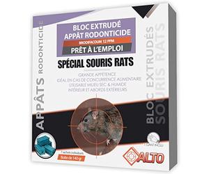 Cibles Alto Raticide/Souricide spécial Souris et Rats - Appâts Rodonticide Professionnel foudroyant, Mort aux Puissant pour intérieur extérieur | Anti Rongeur Rat, Poison, Produit Efficace (140)