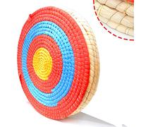 Cibles de tir à l'arc, Cible Traditionnelle en Paille Faite à la Main - 4 Couches de cibles épaisses pour Le tir à l'arc, Arc à flèches, arbalète, Arc recurve & Arc à poulies(4 étages)