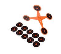 Cibles rotatives en métal - Avec 10 feuilles de papier réactives - Jouet oscillant à réinitialisation automatique pour l'arrière de la cour, la pelouse, le jardin, le parc, les jeux de plein air, le