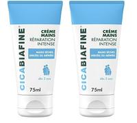 Cicabiafine - Crème Mains Réparation Intense (lot de 2 tubes de 75 ml) - pour les mains sèches, gercées ou abîmées - hydratante haute tolérance au panthénol et à la glycérine