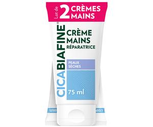 Cicabiafine Crème Mains Réparatrice Soin Intense Peaux Sèches Tubes 2x75ml