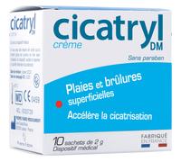 CICATRYL DM crème 10x2g, plaies et écorchures superficielles, accélère la cicatrisation, sans paraben. Dès 2 ans. Dispositif médical. Crème Pour La Peau 20 g
