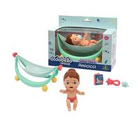 Cicciobello Amicicci, Bébé avec Berceau Relax Time, Idéal pour la Sieste, 1 Amicicci Fille et des Accessoires, Jouet pour Enfants dès 3 Ans, GIOCHI PREZIOSI, CC033