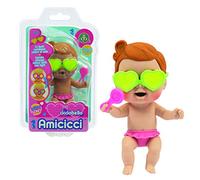 Cicciobello Amicicci, Bébé avec Expressions rigolotes, Série Plage, Lunettes changent de Couleur et Accessoires, Modèle Fille Cheveux Orange, Jouet pour Enfants dès 3 Ans, GIOCHI PREZIOSI, CC0401