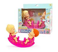 Cicciobello Amicicci, Coffret Double Balançoire, avec 2 Bébés (garçon et Fille), et Accessoires, Jouet pour Enfants dès 3 Ans, GIOCHI PREZIOSI, CC042
