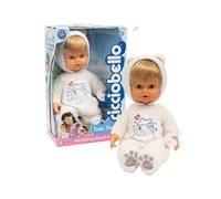 Cicciobello - Poupée interactive Cutie Bear avec fonction vin et grenouillère en peluche blanche de 42 cm de haut, arrête de pleurer, jeu éducatif pour enfants de 2 ans et plus