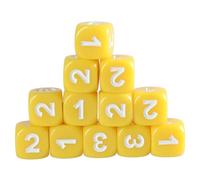 Cices Set de dés colorés à six côtés de 13 mm avec de grands chiffres pour enfants Jeu de mathématiques Jouets éducatifs Jeux acryliques