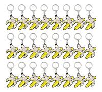 CiciBear Lot de 24 porte-clés banane, décoration de fête sur le thème de la banane pour invités, fête prénatale, fête scolaire, anniversaire d'enfants