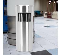 CICICOLA Poubelle en acier inoxydable 30 L, Bacs à ordures de cuisine,Poubelle Cendrier sur Pied Extérieur avec Poubelle Seau Intérieur 30L Disponible pour Hôtel Jardin Extérieur Supermarché