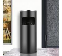 CICICOLA Poubelle en acier inoxydable 30 L, Bacs à ordures de cuisine,Poubelle Cendrier sur Pied Extérieur avec Poubelle Seau Intérieur 30L Disponible pour Hôtel Jardin Extérieur Supermarché