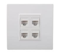 ciciglow 3,39 "Plate Murale Ethernet 4, Femme à Femelle Keystone Jack Plaque Murale, Kit de Sortie Murale Ethernet avec Vis et Accessoires pour Cat5 Cat5e Cat6a