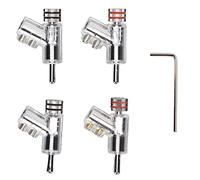 ciciglow 4pcs Fiches Bananes, Connecteurs Bananes à Verrouillage Coudé à 45 Degrés Fiches Bananes Haut-Parleur Plaqué Rhodium pour Amplificateurs de Récepteur Audio Vidéo et Systèmes de Son