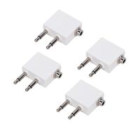 ciciglow Adaptateur de Casque d'avion, Double Convertisseur Audio de Vol 3,5 Mm Mâle vers 3,5 Mm Femelle pour Systèmes de Divertissement Aériens, Connecteur Double Prise pour écouteurs (4 pièces)