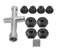 ciciglow Adaptateur Hexagonal Durable de 12 Mm pour Voiture 1/10 RC avec roisée et Jeu D'écrous Antidérapants en Alliage D'aluminium, Paquet de 4 Pièces (Black)