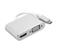 ciciglow Adaptateur USB C vers Ethernet, Station de Conversion Ethernet Résolution 4K, Adaptateur Réseau Hub TypeC vers VGA HDMI DVI Displayport, Multiport Hub USB C (Silver)