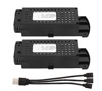 ciciglow Batterie au Lithium 3,7 V 3000 MAh, 2 Pièces de Remplacement de Batterie au Lithium pour Drone RC avec Câble 3 en 1 pour Avion télécommandé Pliable S6 G6.