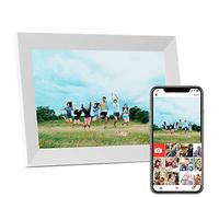 ciciglow Cadre Photo Numérique, Cadre Photo à écran Tactile WiFi avec Résolution 1280 X 800 IPS Display 16 Go de Mémoire Vidéo Audio Image Prise en Charge(Blanc)