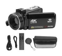ciciglow Caméscope Vidéo Portatif, Caméra de Vlogging à Zoom Numérique WiFi 4K HD 56MP 18X avec écran Tactile Rotatif de 3 Pouces, Caméra Vidéo de Voyage Compacte avec Lumière de