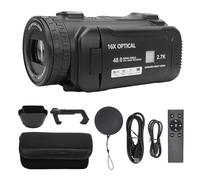 ciciglow Caméscope Vidéo Portatif, Zoom Numérique 2,7K 48MP 16X, Caméra de Vlogging à Zoom Hybride 64X avec écran TFT Rotatif de 4 Pouces, Webcam de Caméra Vidéo de Voyage Compacte avec