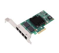 ciciglow Carte Réseau Gigabit 1G, Adaptateur Ethernet 2.0 X4 avec 4 Ports RJ45 PCI Express, Adaptateur Réseau avec Support pour Puce 82580