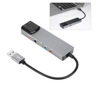 ciciglow Carte Son Surround USB 7.1, Adaptateur Audio USB vers Prise Jack 3,5 Mm, Carte Son Externe avec Numérique SPDIF pour Ordinateur Portable, Argent