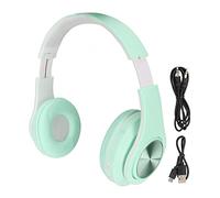 ciciglow Casque de Jeu Cat Ear PC, Casque de Jeu sans Fil à Réduction de Bruit, Lumière LED Lumineuse, Casque Pliable à Basses Profondes avec Cache-Oreilles Doux(Vert)