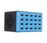 ciciglow Chargeur Hub USB 100W 20 Ports, Station de Rapide Adaptateur Secteur Mural, Protection Multiple, Conception Antidérapante, pour Smartphones Tablettes(20 Ports)