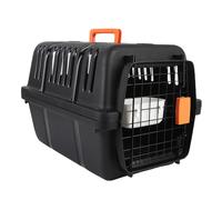 ciciglow Chenil de Chien - Porteurs de Chiens Portables et Caisses pour Petits Chiens et Chats, Compagnie Aérienne - Plastique Convivial et Durable, Porte-Animaux 12.2x18.11x12.09in (Black)