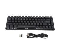 ciciglow Clavier de Jeu Mécanique, BT5.0/2.4G/USB C, Clavier D'Ordinateur, Commutateurs Bleus, Rétroéclairage RVB, Compact, 61 Touches, Clavier de Bureau sans Fil pour Smartphone, (Black)