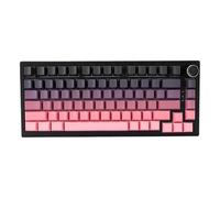 ciciglow Clavier de Jeu Mécanique, Clavier Filaire 2,4 G/Bluetooth/USB échangeable à Chaud, Claviers Rétroéclairés RVB avec Touches PBT Imprimées sur Le côté pour PC Portable (Noir et Rose)