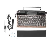 ciciglow Clavier Mécanique de Machine à écrire Rétro, 83 Touches 5.0 sans Fil avec Commutateurs Bleus Remplaçables et Rétroéclairage RVB, pour Ordinateur de Bureau, Ordinateur