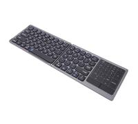 ciciglow Clavier Pliable, Clavier Portable Double Mode 2,4 G/Bluetooth, Ergonomique avec pavé Tactile Prenant en Charge 3 Appareils pour Tablettes, Téléphones, Ordinateurs