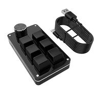 ciciglow Clavier RVB à Une Main, Touches de Raccourci Personnalisables, Bouton en Métal, Simplifie Les Opérations complexes. (Black)